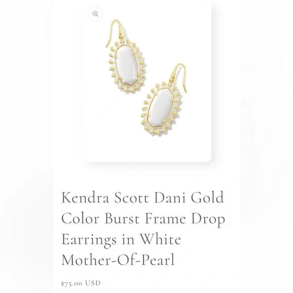 Kendra Scott Dani Gold Color Burst Frame Drop Earrings - Picture 4 of 4